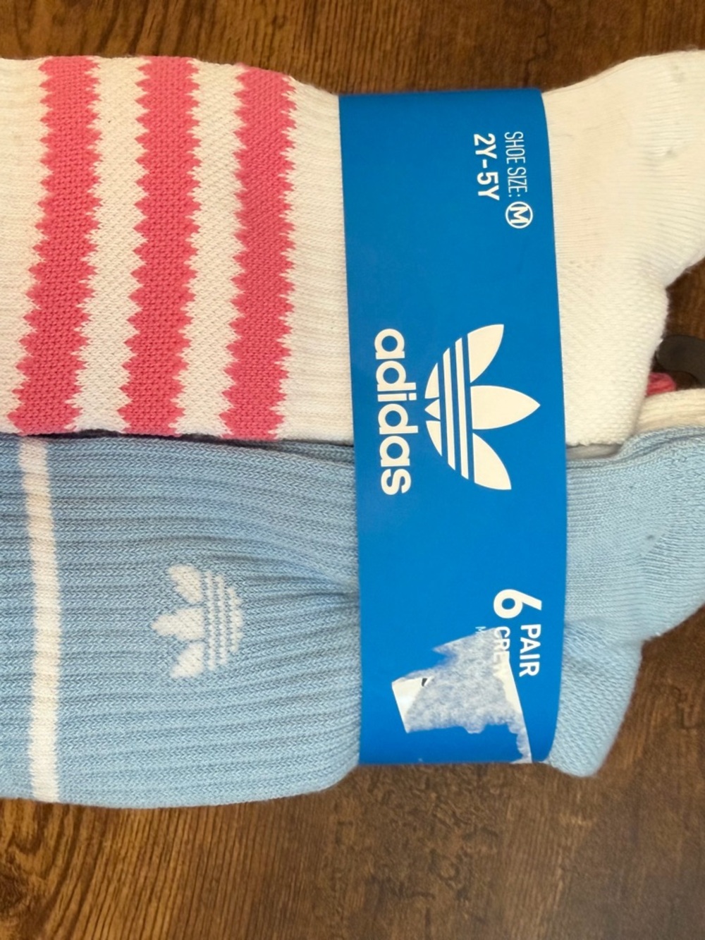 Kids 6-Pack Crew Socks - Pink & Light Blue